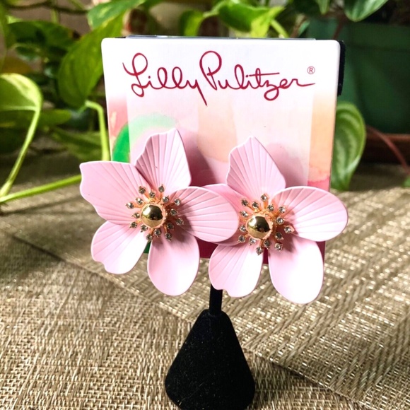 LILLY PULITZER EARRINGS Exquisite Orchid 🩷 $PECIAL🩷 PINK/GOLD ⭐️ PIERCED POST - Picture 3 of 7